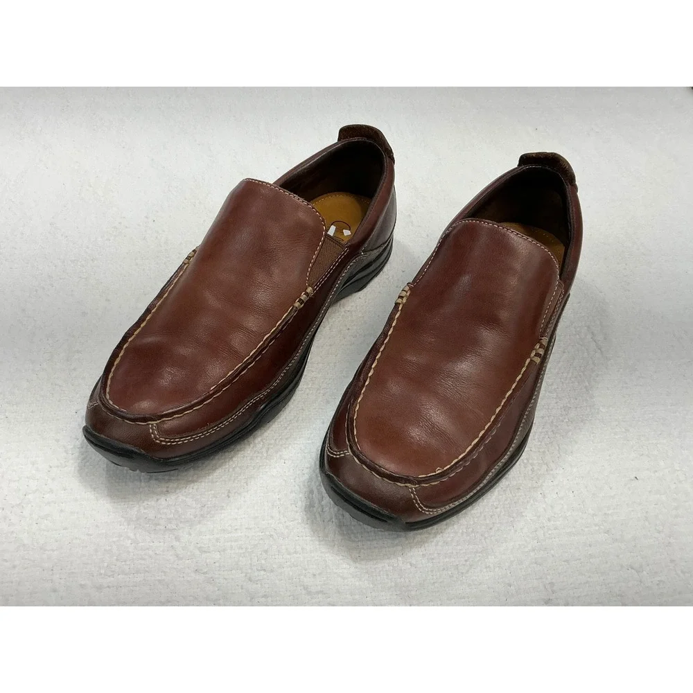 Cole Haan Brown Leather Slip‎ On Loafers Mens 8M Venetian